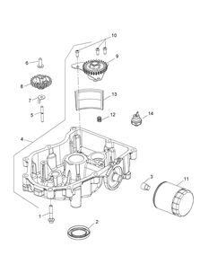 Kohler Kt730-3012 Oil Pan And Lubrication Diagram and Parts List for RZT-L42KH (17BRCACS009-17BRCACS010)(2015) Cub Cadet Lawn Tractor